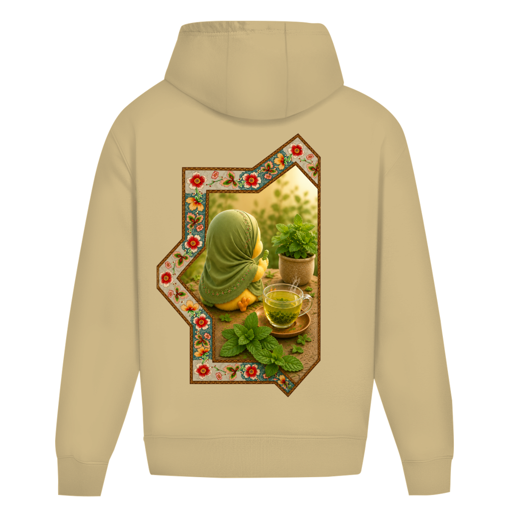 Sweat à capuche oversize thé vert menthe
