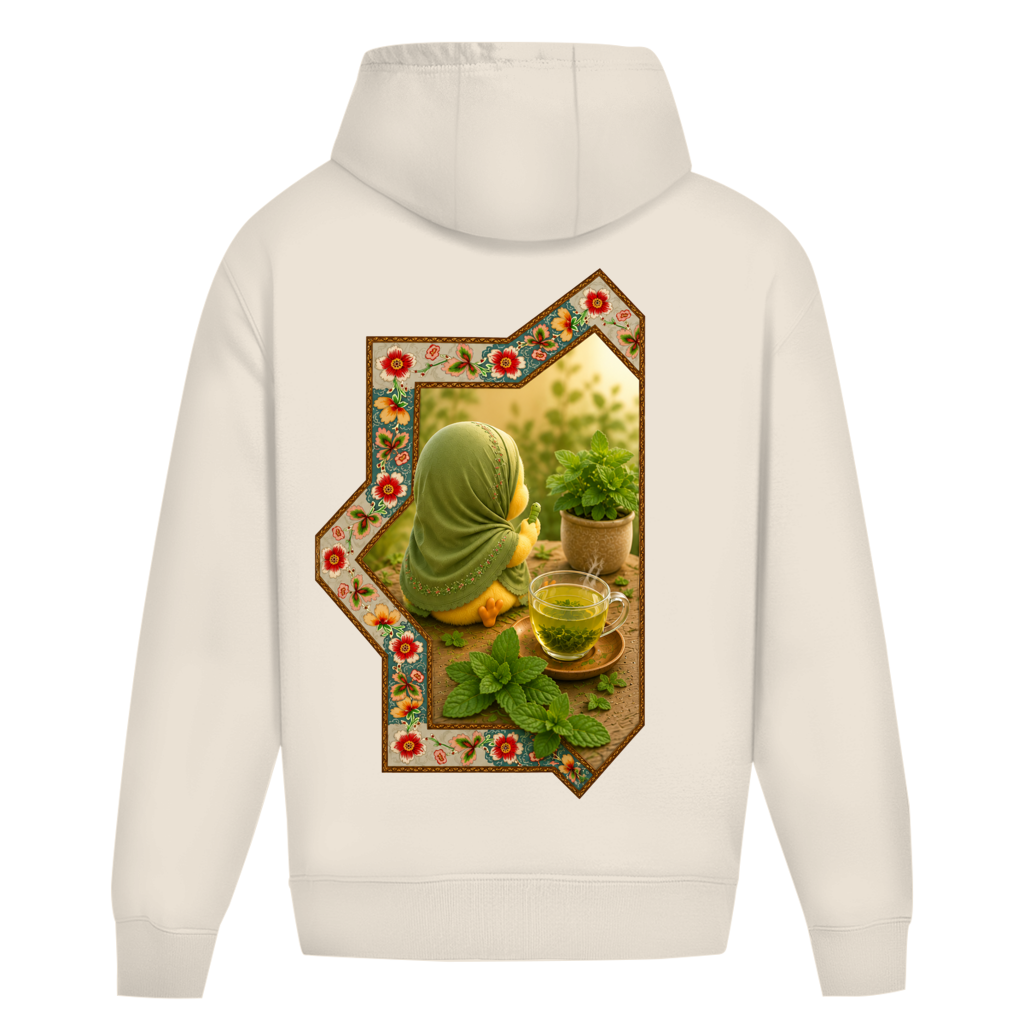 Sweat à capuche oversize thé vert menthe