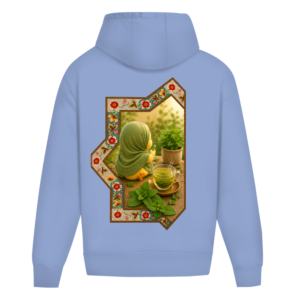 Sweat à capuche oversize thé vert menthe