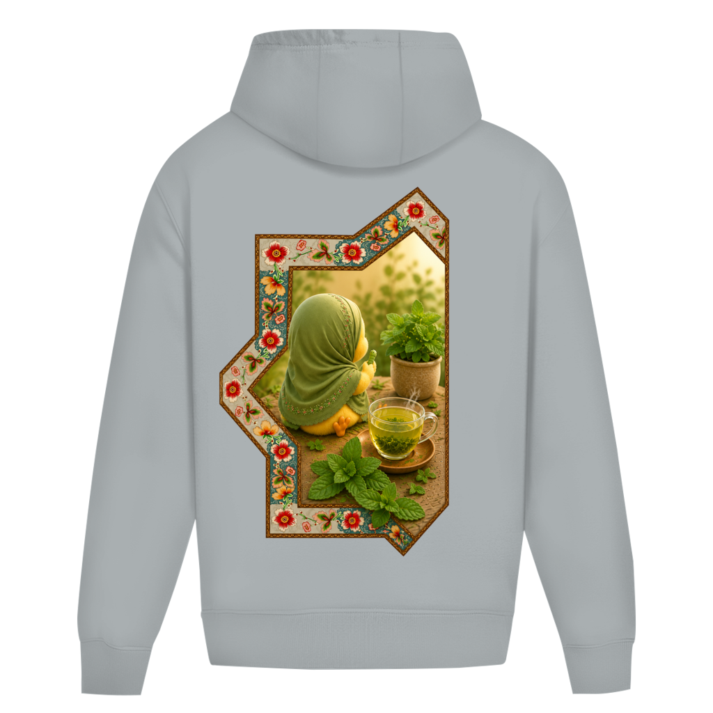 Sweat à capuche oversize thé vert menthe