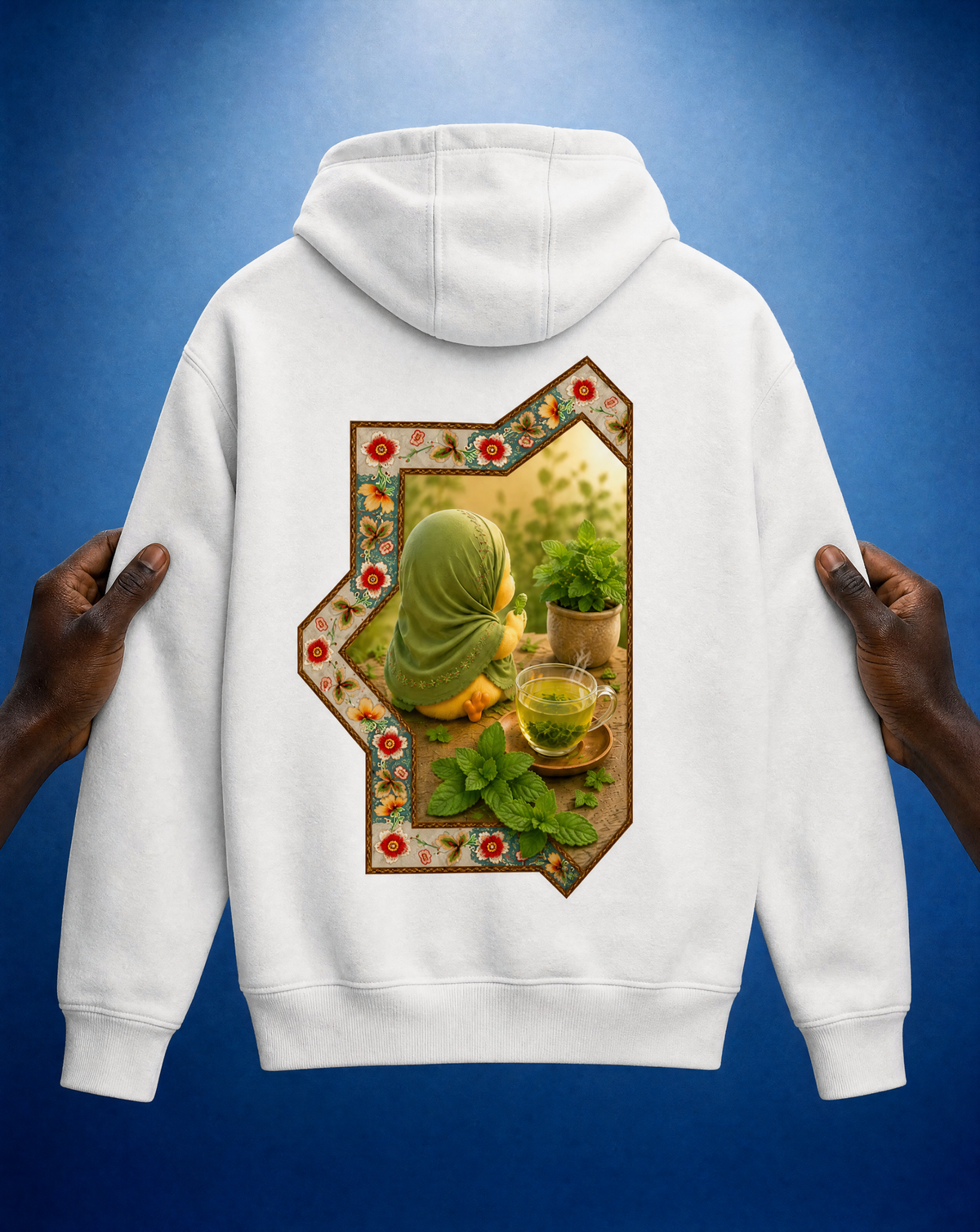 Sweat à capuche oversize thé vert menthe