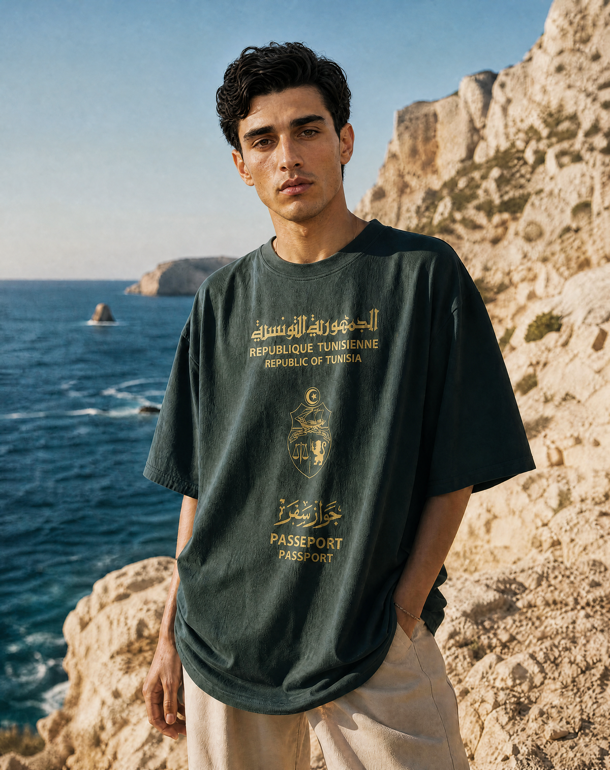 Tunisia Passport Oversize T-Shirt